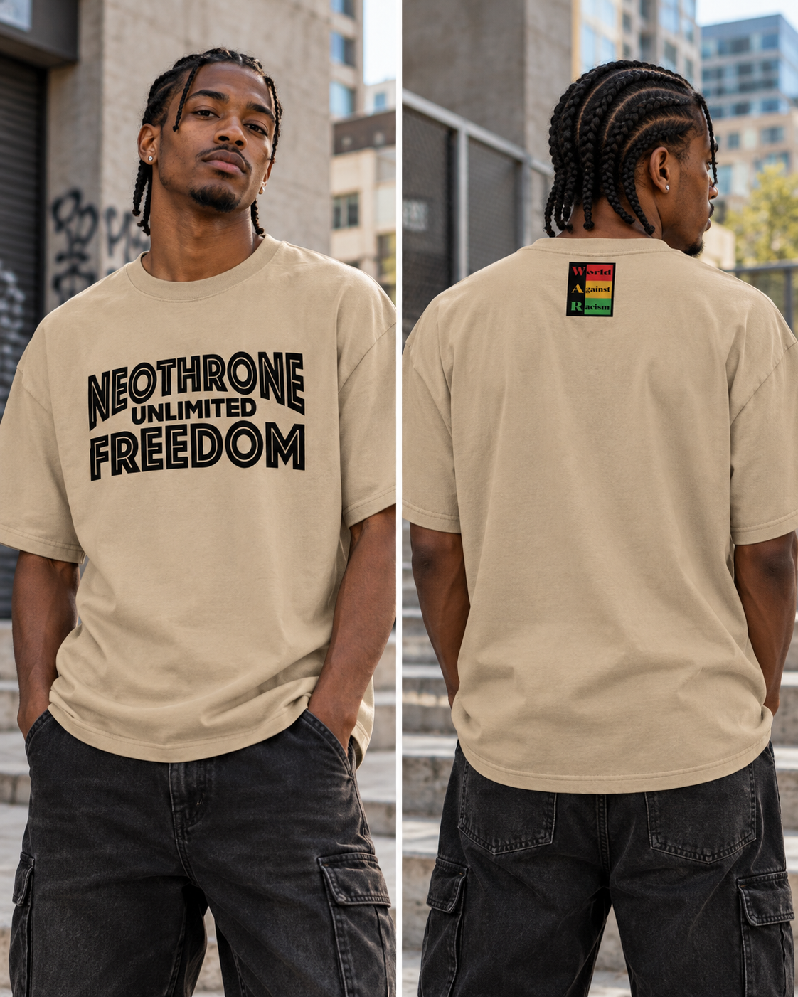 NeoThrone Unlimited Freedom Oversized Faded T-shirt