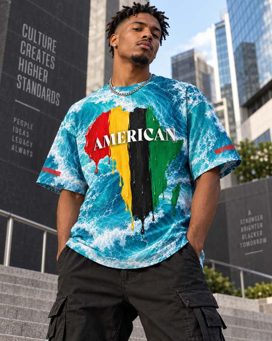 African American Continent Oversized Cotton T-shirt
